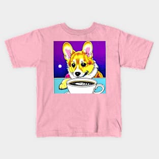 Corgi y Café Kids T-Shirt